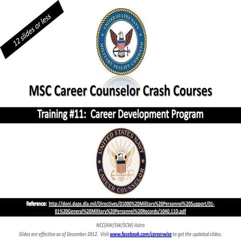 CDP Career Development Program msc ccc crash course | PPTX