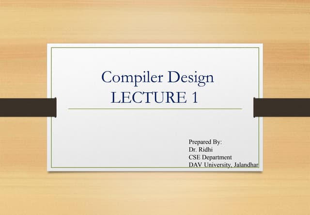 Compiler Design in Engineering for Designing