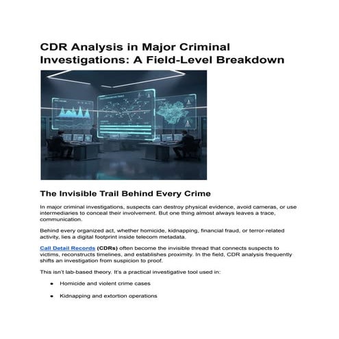 CDR Analysis in Major Criminal Investigations: A Field-Level Breakdown ...