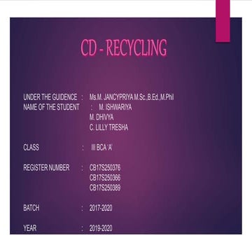 Cd recycling
