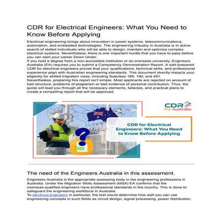 Comprehensive Guide to CDR for Electrical Engineers Applying in ...