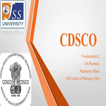 Cdsco- a regulatory overview