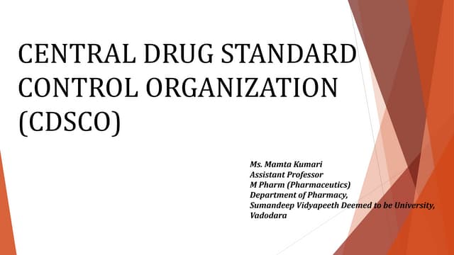 Central drug standard control organisation | PPTX