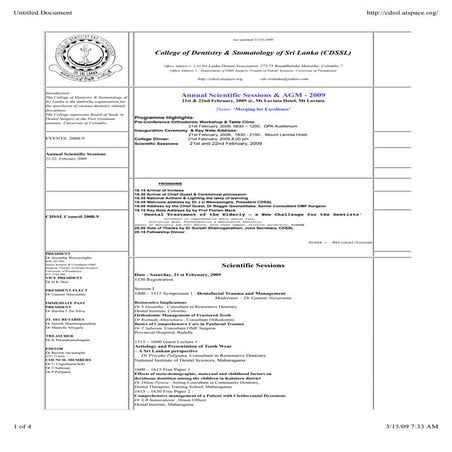 College of Dentistry & Stomatology of Sri Lanka cdssl.atspace.org