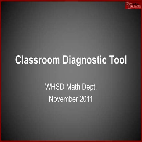 Classroom Diagnostic Tool