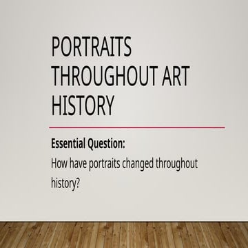 Portraits Throughout Art History Presentation