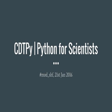 CDTPy | Python for Scientists | PDF