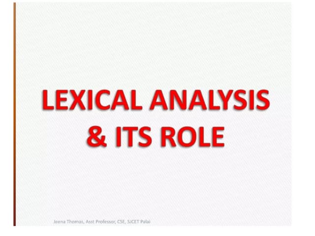 Compiler deisgn-Various analysis of Compiler Design