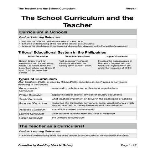 Teacher as curricularist | PPTX