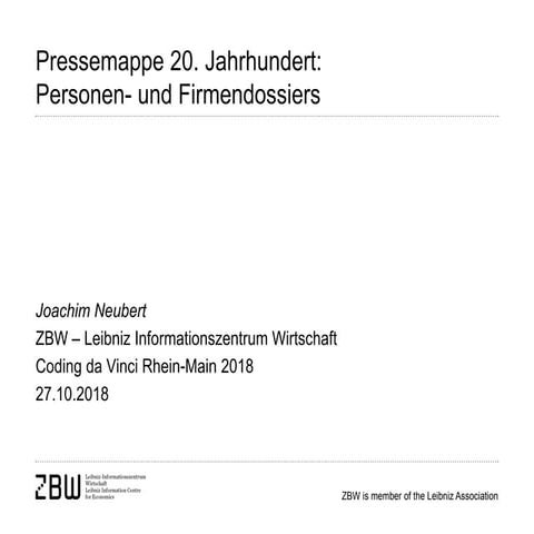 Pressemappe 20. Jahrhundert: Personen- und Firmendossiers