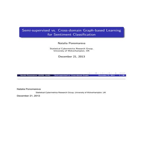Semi-supervised classification for natural language processing | PPTX