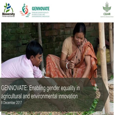 GENNOVATE: Enabling gender equality in agricultural and environmental innovation