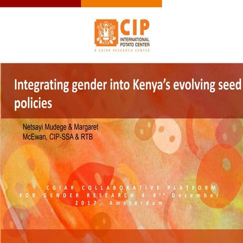 Integrating gender into Kenya’s evolving seed policies 