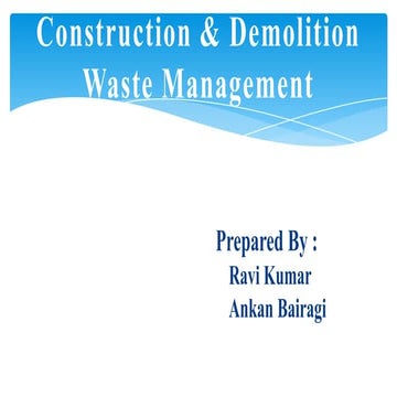 C & d waste management in india