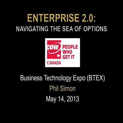 CDW Talk on Enterprise 2.0 Technologies