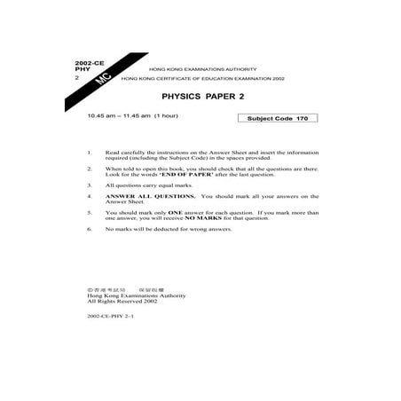 Ce Physics 2002 Paper2(E) | PDF