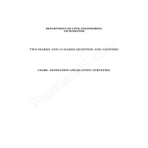 estimation and quantity surveying