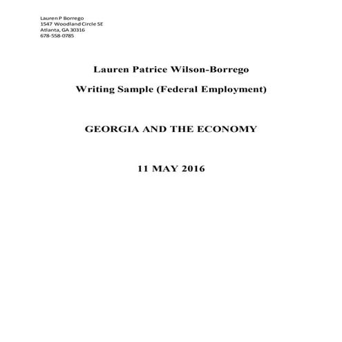LPB Writing Sample Federal Employment