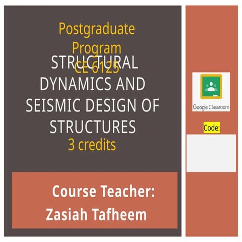 Earthquake and Seismology; EQ resistant design guidelines