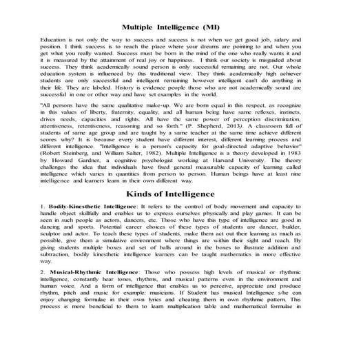 Multiple Intilligency