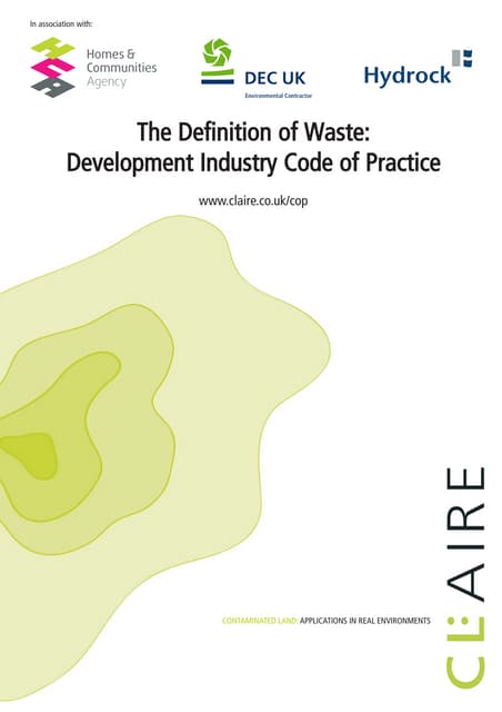 Definition of Waste. Development Industry Code of Practice