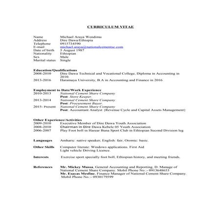 Emmanuel CV | PDF