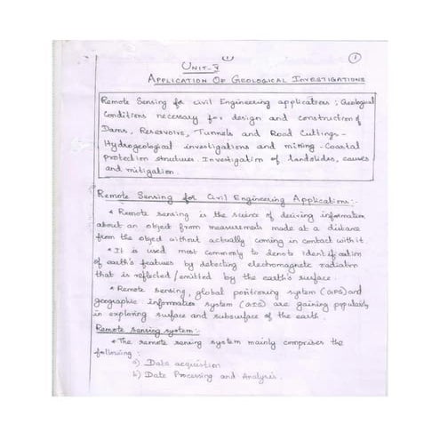 CUNIT 2 ENGINEERING GEOLOGY WITH ANSWER KEY