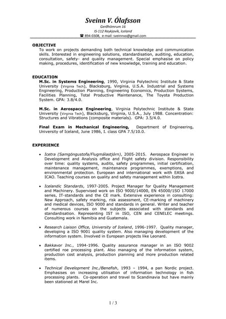 SveinnVOlafsson_CV_EN_Engineering
