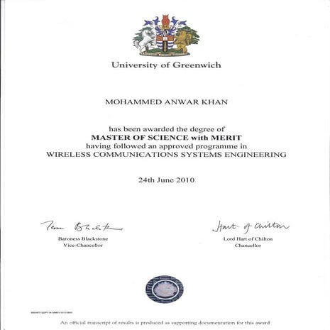 MS Certificate | PDF