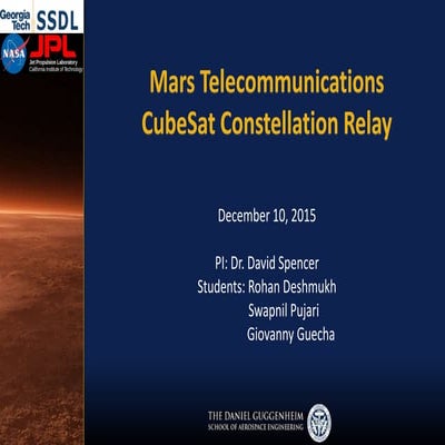 Mars CubeSat Telecom Relay Constellation_JPL Final
