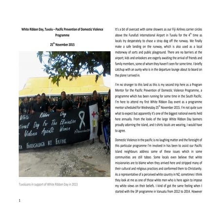 White Ribbon Day Tuvalu 2015 Deployment