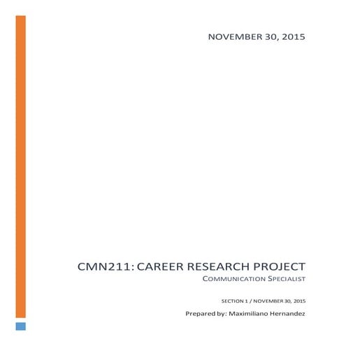 CMN211 Career Research Project