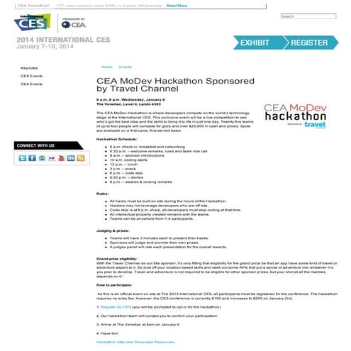 CEA MoDev $40,000 Hackathon 2013 Event & Winners