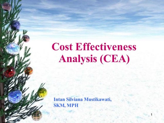 Presentasi Cost utility analysis Farmakoekonomi | PPT