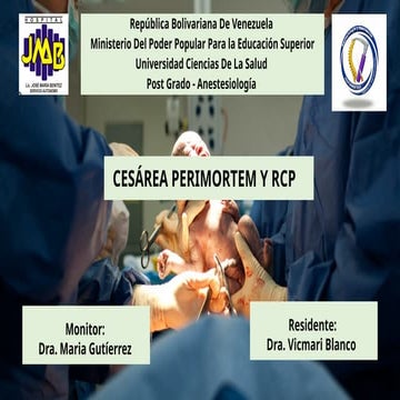 Cesárea Perimortem y RCP: Manejo Integral en Emergencias Obstétricas | PPTX