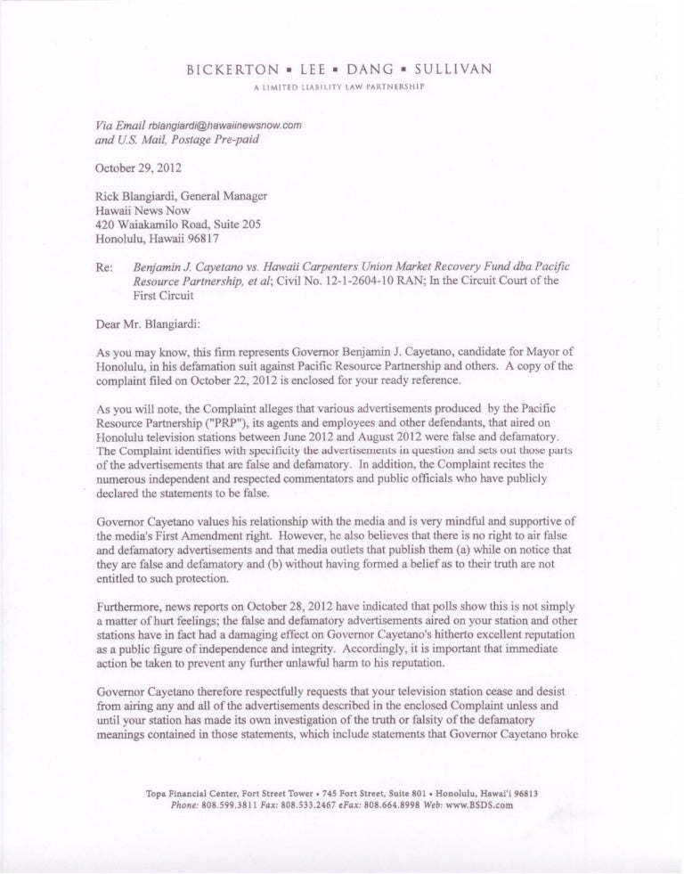 Ceast And Desist Letter