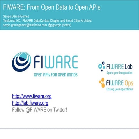 FIWARE From Open Data to Open APIs