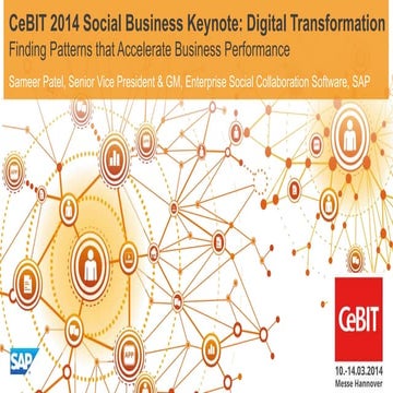 CeBIT 2014 Keynote: Digital Transformation - finding patterns that drive perf...