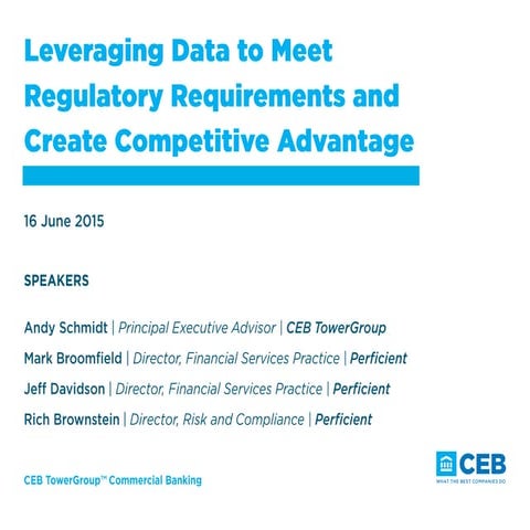 Leveraging Data in Financial Services to Meet Regulatory Requirements and Cre...