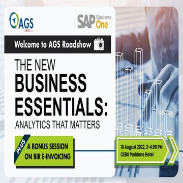 The New Business Essentials: Analytics that Matters with BIR E-Invoicing Session