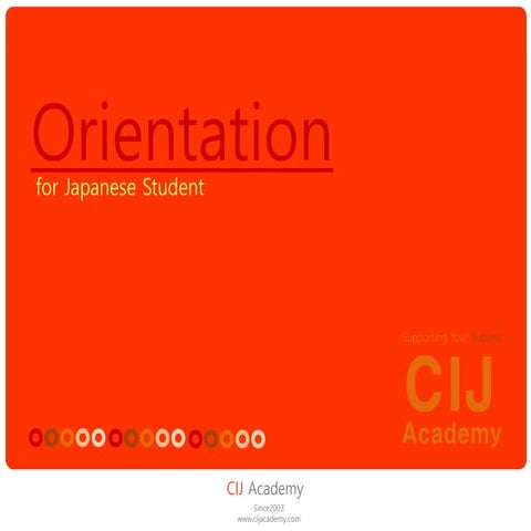 CEBU CIJ Academy オリエンテーション資料。フィリピン留学ネイティブ英会話