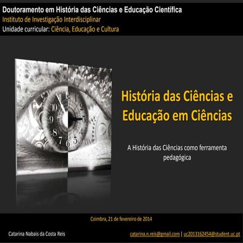 História das Ciências e Educação em Ciências