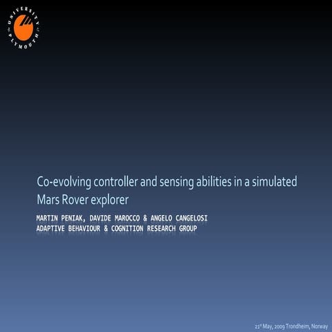 Co-evolving controller and sensing abilities in a simulated Mars Rover explorer