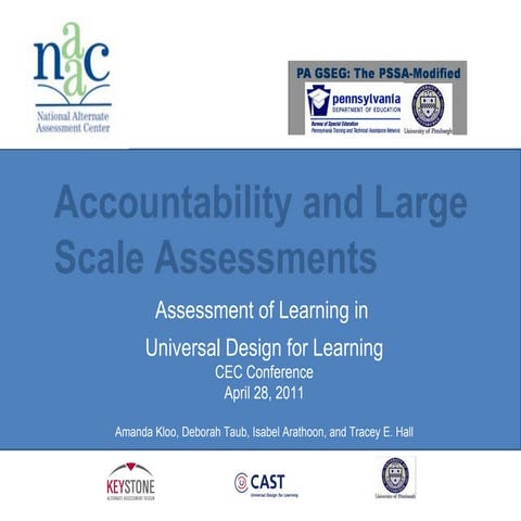 Assessment of Learning in Universal Design for Learning