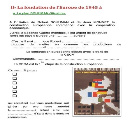 Cours de synthèse sur la CECA (texte à trous)