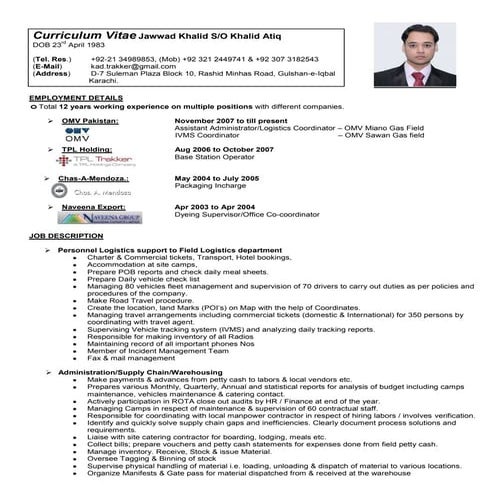 Jawwad Khalid Resume