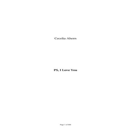 Cecelia Ahern  -  PS I Love You.pdf