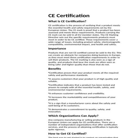 CE Marking - Product Certification | PPTX