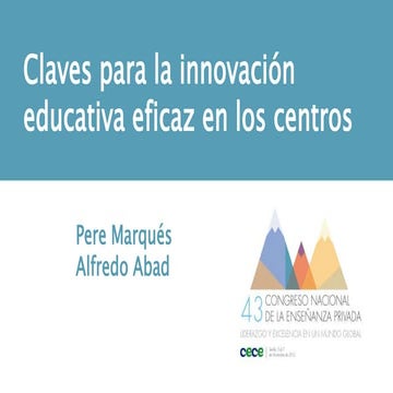 Claves para la innovación educativa eficaz en los centros 