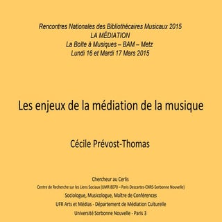 Cécile Prévost-Thomas - "Les enjeux...